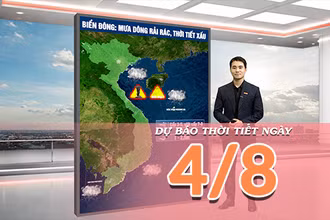 [Video] Dự báo thời tiết ngày 4/8/2026: Mưa lớn diện rộng duy trì tại Bắc Bộ, Nam Bộ chiều tối tăng mưa