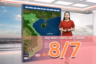 [Video] Dự báo thời tiết ngày 8/7/2026: Mưa dông tiếp diễn ở Bắc Bộ, Trung Bộ thời tiết ổn định 