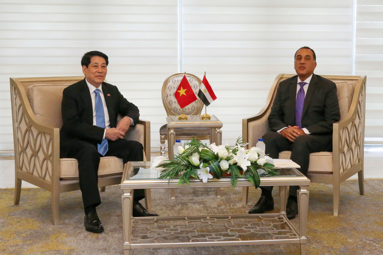 Chủ tịch nước Lương Cường hội kiến Thủ tướng Ai Cập Mostafa Madbouly. (Ảnh: XUÂN KỲ) z6877616460239-31e1ff3f85576f569941f32ecfb0ab73.jpg