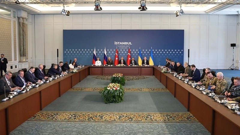 Phái đoàn Nga và Ukraine đàm phán trực tiếp tại Istanbul, Thổ Nhĩ Kỳ ngày 2/6/2025. Ảnh | Sputnik ngaukrainedamphanthonhikysputnik.jpg