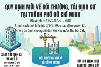 [Infographic] Thành phố Hồ Chí Minh: Nhiều quy định mới về bồi thường, tái định cư, bảo đảm quyền lợi người dân vùng dự án
