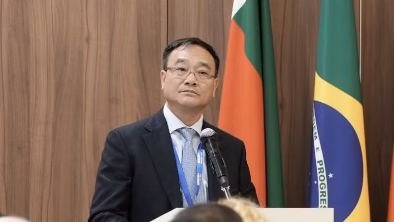 Thứ trưởng Công an Phạm Thế Tùng phát biểu tại phiên toàn thể của hội nghị.