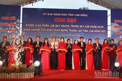 Nghi thức khai mạc triển lãm quy hoạch, trưng bày, giới thiệu sản phẩm OCOP, nông nghiệp tiêu biểu.
