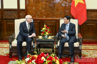 Chủ tịch nước Lương Cường tiếp Đại sứ Phần Lan tại Việt Nam Keijo Norvanto.