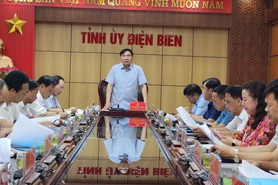 Bí thư Tỉnh ủy Trần Quốc Cường phát biểu tại buổi họp sáng 3/6.