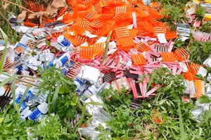 Thực phẩm chức năng bị đổ bỏ ở ngoại ô Thành phố Hồ Chí Minh. (Ảnh: CTV)