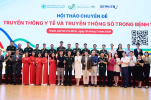 Quang cảnh hội thảo về truyền thông y tế và truyền thông số trong bệnh viện. 