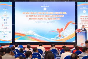 Quang cảnh hội nghị tổng kết công tác hiến máu khu vực Đông Nam Bộ.