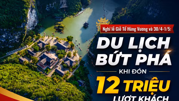 Ninh Bình dẫn đầu cả nước khi đón hơn 2,37 triệu lượt khách trong đợt nghỉ lễ Giỗ Tổ Hùng Vương và 30/4-1/5. (Ảnh: Sở Du lịch Ninh Bình)