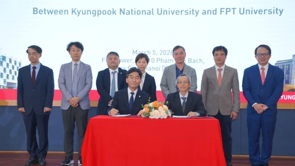 Lễ ký kết biên bản ghi nhớ hợp tác giữa Kyungpook National University và Trường Đại học FPT diễn ra vào ngày 5/3.