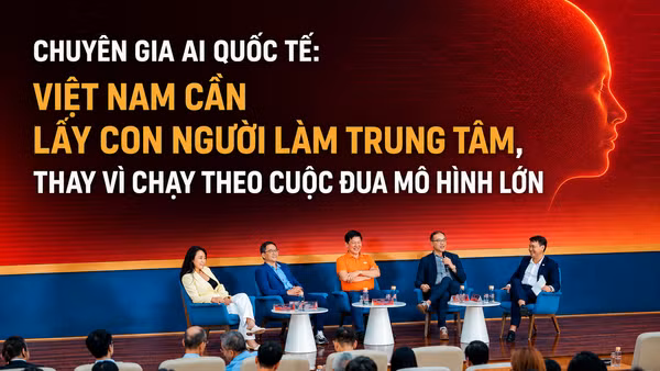 Các diễn giả tham gia tọa đàm tại sự kiện “AI: Shaping Human-Centered Innovation”.