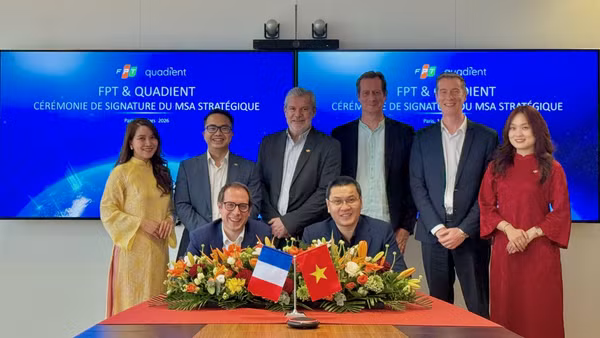 Lễ ký kết Thỏa thuận dịch vụ chính giữa FPT và Quadient diễn ra tại Paris, Pháp.