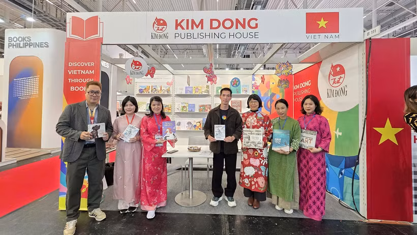 Gian hàng của Nhà xuất bản Kim Đồng tại Hội sách. (Ảnh: Nhà xuất bản cung cấp)