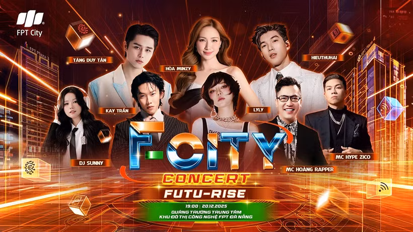 Kay Trần, Hòa Minzy, Tăng Duy Tân tham gia đêm nhạc “F-City Concert: Futurise” tại Đà Nẵng