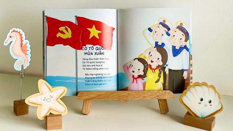 Một trang thơ trong tập thơ “Tết Trường Sa quê em”. (Ảnh: NVCC)