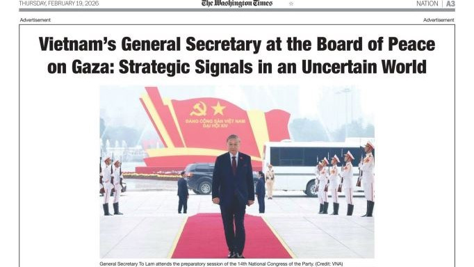 Bài viết đăng trên tờ Thời báo Washington số ra ngày 19/2. (Ảnh: TTXVN)