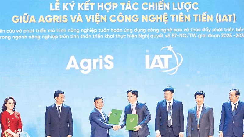 Lãnh đạo tỉnh Tây Ninh chứng kiến lễ ký hợp tác chiến lược giữa Công ty cổ phần Thành Thành Công-Biên Hòa (AgriS) và Viện Công nghệ tiên tiến (IAT).