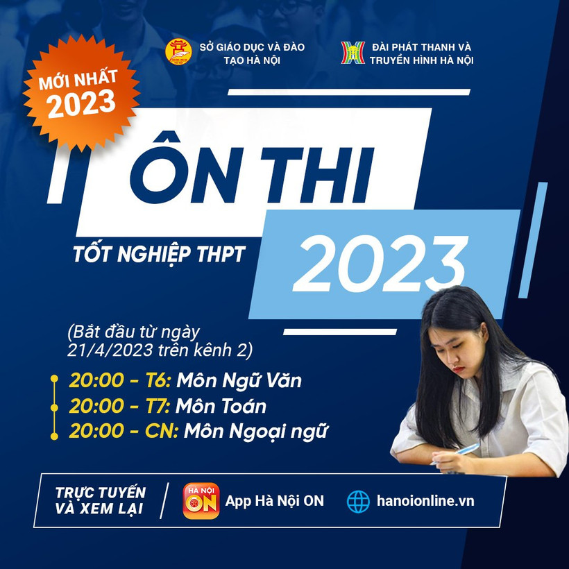 Từ ngày 21/4, trên kênh 2 của Đài Phát thanh-Truyền hình Hà Nội phát sóng chương trình hướng dẫn học sinh ôn thi tốt nghiệp trung học phổ thông.