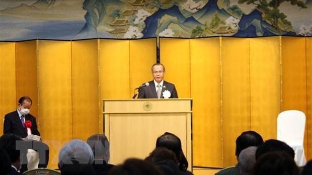 Đại sứ Việt Nam tại Nhật Bản Vũ Hồng Nam phát biểu khai mạc. (Ảnh: Đào Thanh Tùng/TTXVN) 