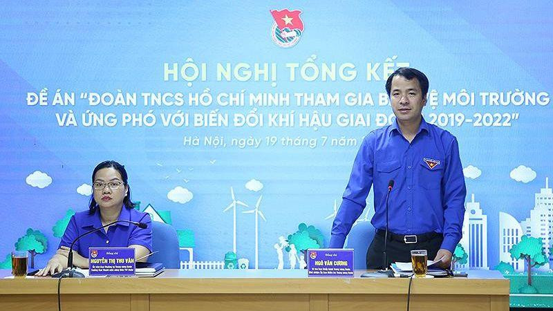 Bí thư Trung ương Đoàn Ngô Văn Cương phát biểu tại Hội nghị.