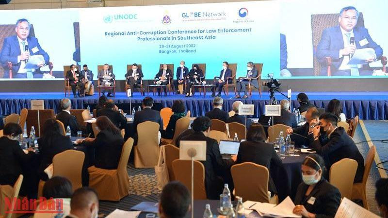 Thiếu tướng Nguyễn Văn Long, Thứ trưởng Công an Việt Nam phát biểu tại Hội nghị Thực thi pháp luật khu vực về phòng, chống tham nhũng. (Ảnh: Tuấn Anh)