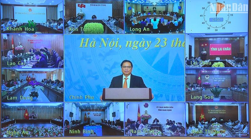 Hội nghị diễn ra dưới hình thức trực tiếp tại Văn phòng Chính phủ và trực tuyến đến các tỉnh, thành phố trong cả nước.