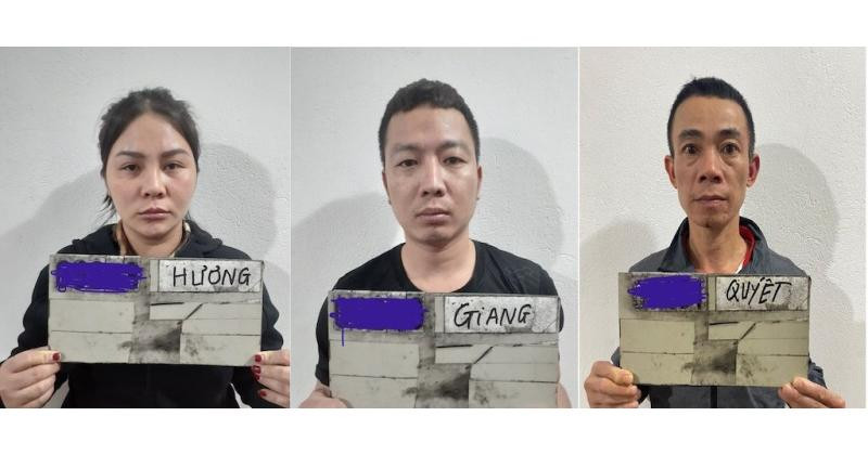 Các đối tượng Quyết, Giang và Hương.