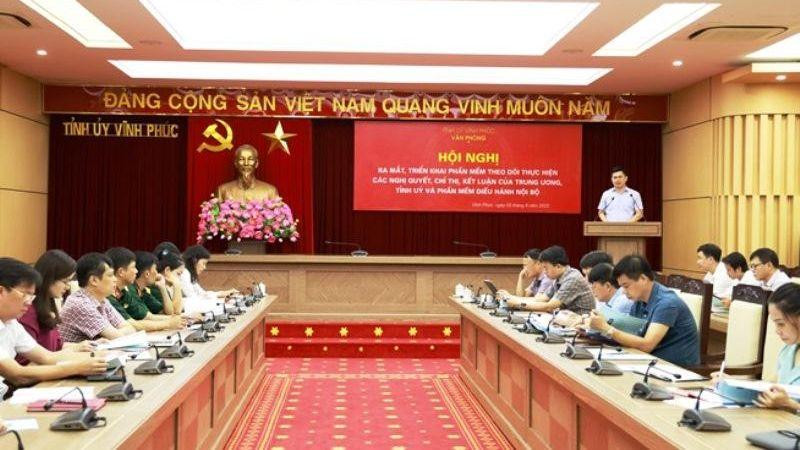 Triển khai phần mềm theo dõi công việc của các cơ quan Đảng tại Vĩnh Phúc.