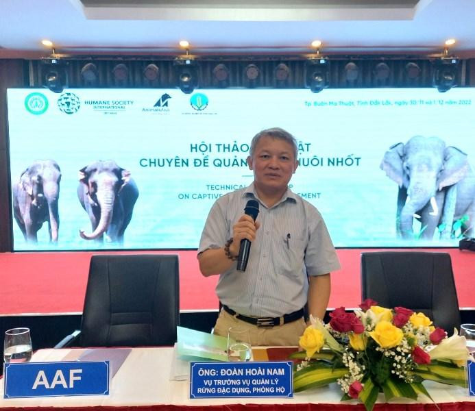 Ông Đoàn Hoài Nam - Tổng cục Lâm nghiệp phát biểu tại Hội thảo.