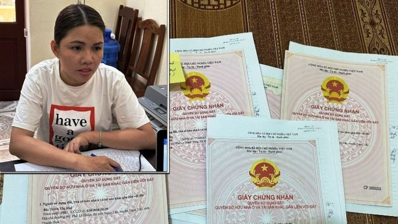 Đối tượng cùng các Giấy chứng nhận quyền sử dụng đất giả.