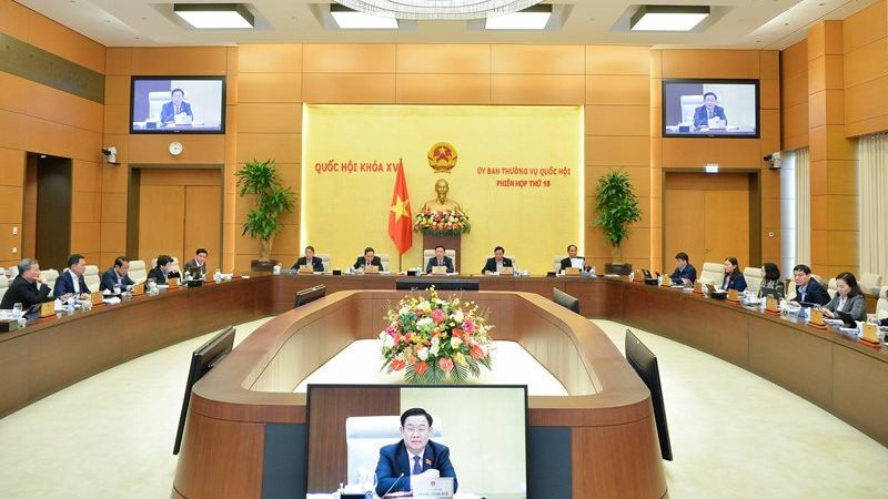 Một phiên họp của Ủy ban Thường vụ Quốc hội khóa XV. (Ảnh: quochoi.vn)
