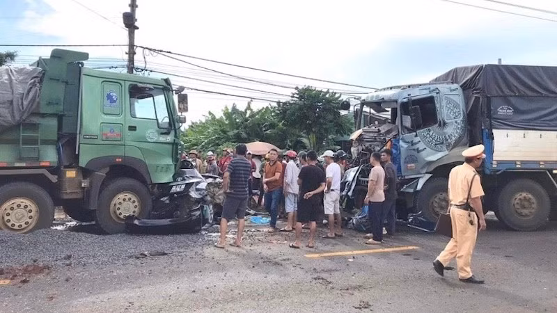 Hiện trường vụ tai nạn.