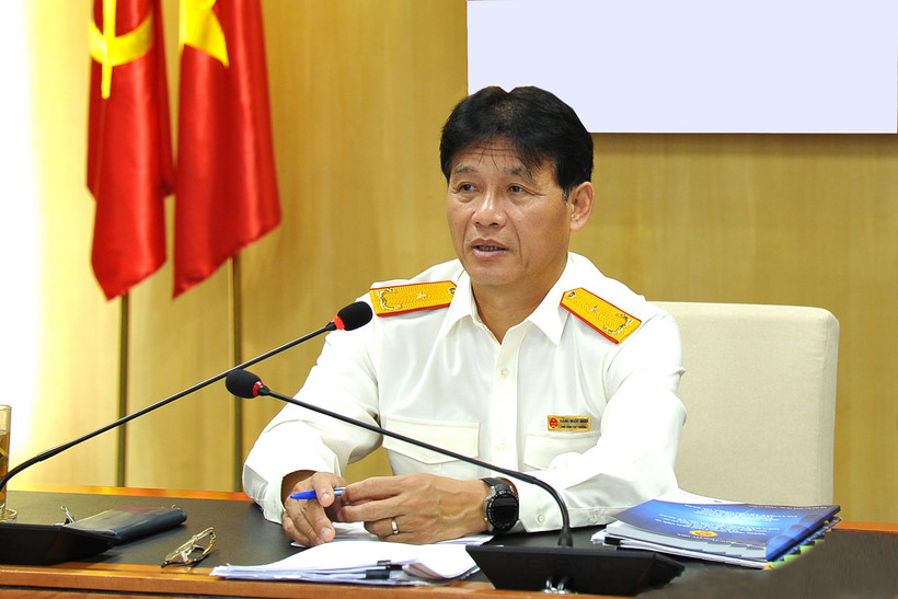 Phó Tổng cục trưởng Tổng cục Thuế Đặng Ngọc Minh chủ trì cuộc họp. (Ảnh: TCT)