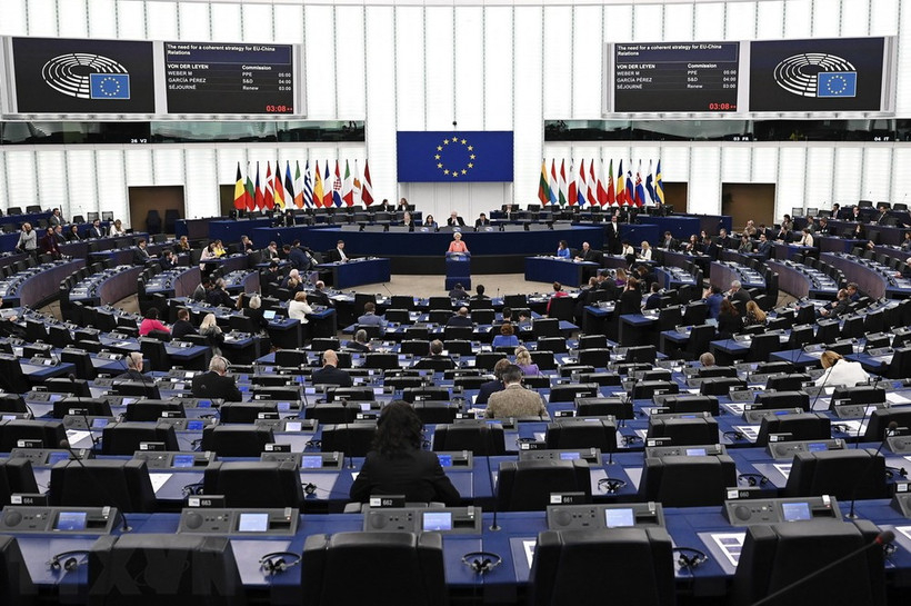 Một phiên họp Nghị viện châu Âu tại Strasbourg, Pháp, ngày 18/4/2023. (Ảnh: AFP/TTXVN)