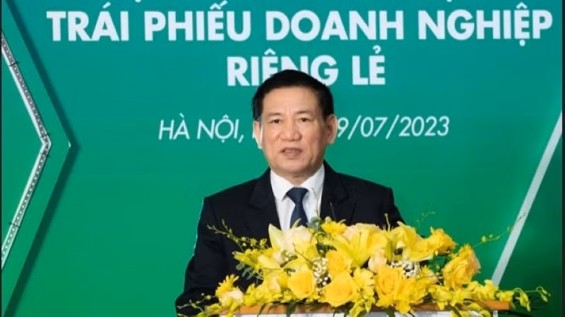 Bộ trưởng Tài chính Hồ Đức Phớc tại lễ khai trương Hệ thống giao dịch trái phiếu doanh nghiệp riêng lẻ.