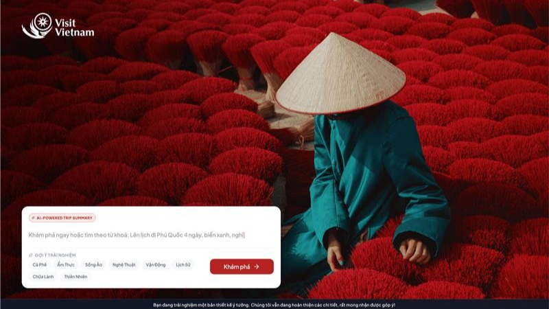 Bản demo nền tảng "Visit Vietnam" sẽ được giới thiệu ngày 20/12/2025.