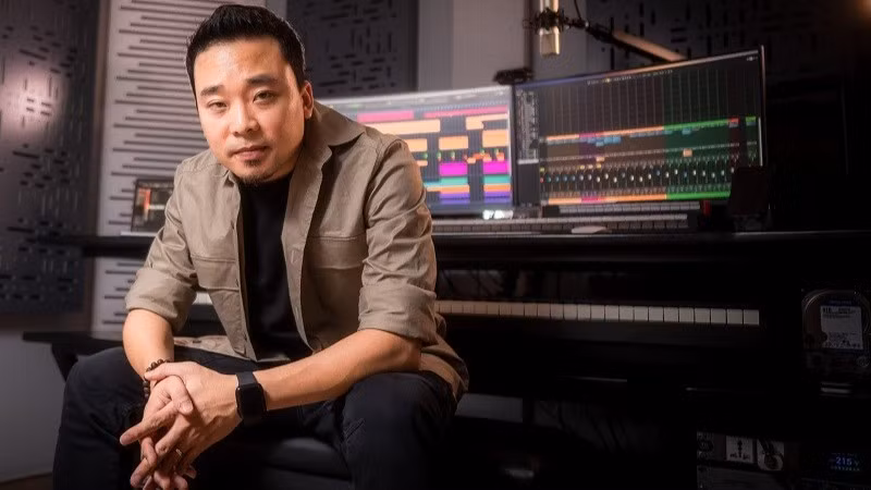 Nhạc sĩ Nguyễn Hữu Vượng-Giám đốc âm nhạc của Chương trình chính luận nghệ thuật “Tổ quốc trong tim". (Ảnh: NVCC)