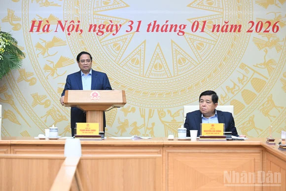 Thủ tướng Phạm Minh Chính phát biểu chỉ đạo phiên họp.