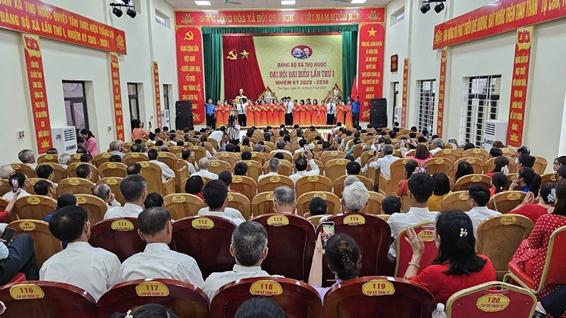 Quang cảnh đại hội đại biểu Đảng bộ xã Thọ Ngọc.