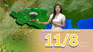 [Video] Dự báo thời tiết đêm nay và ngày mai 111/8/2025: Bắc Bộ có mưa về đêm