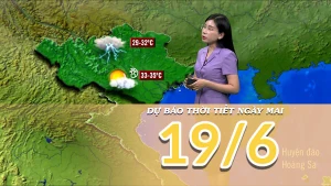 [Video] Dự báo thời tiết đêm nay và ngày mai 19/6/2025: Vùng núi Bắc Bộ mưa to