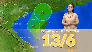[Video] Dự báo thời tiết đêm nay và ngày mai 13/6/2025: Hoàn lưu bão số 1 gây mưa lớn ở Trung Bộ