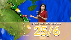 [Video] Dự báo thời tiết đêm nay và ngày mai 25/6/2025: Áp thấp nhiệt đới trên Biển Đông