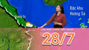 [Video] Dự báo thời tiết ngày 28/7/2025: xuất hiện điểm nắng nóng tại Bắc Bộ và Trung Bộ