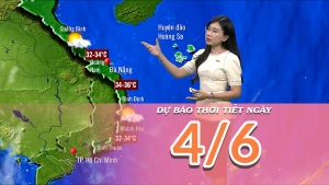 [Video] Dự báo thời tiết ngày 4/6/2025: Mưa rào xuất hiện diện rải rác