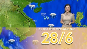 [Video] Dự báo thời tiết đêm nay và ngày mai 28/6/2025: Mưa gia tăng ở Bắc Bộ