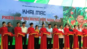Khai mạc phiên chợ vải Hưng Yên năm 2025.