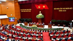 Hội nghị lần thứ 11 Ban Chấp hành Trung ương Đảng Cộng sản Việt Nam khóa XIII đã quyết nghị nhiều vấn đề hệ trọng đối với sự phát triển đất nước trong kỷ nguyên mới. (Ảnh: ĐĂNG KHOA)