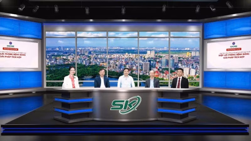 Quang cảnh buổi tọa đàm trực tuyến “Hướng tới không còn ca tử vong do sốt xuất huyết: Hiệu lực phòng bệnh bằng giải pháp tích hợp”.