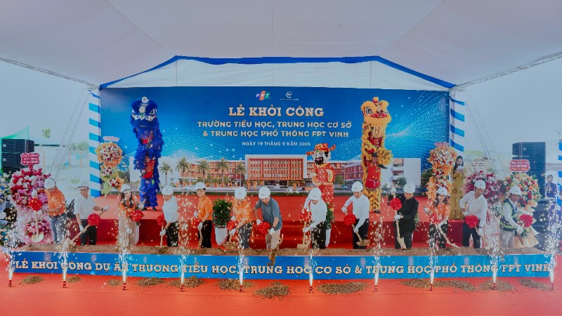 Nghi thức khởi công công trình Trường tiểu học, trung học cơ sở, trung học phổ thông.